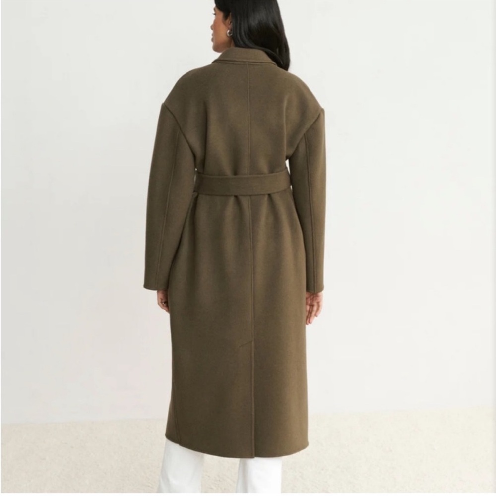 Jenni Kayne Cashmere Olive Green Overcoat  Luxury Minimalist Cost /Jacket - Picture 6 of 16